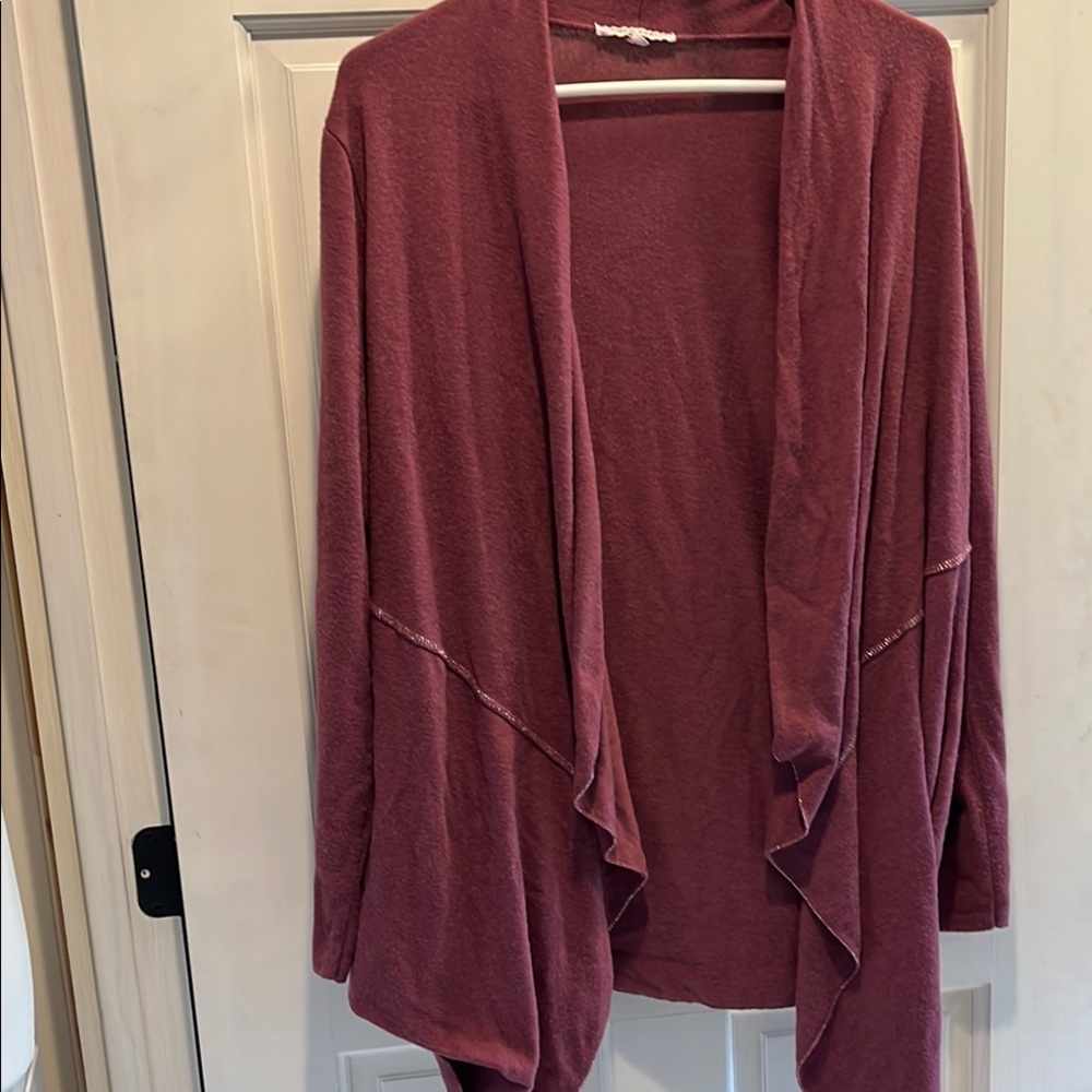 Tempo Paris Women's Draped Cardigan - Burgundy
